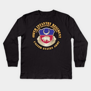 408th Infantry Regiment - US Army w DUI X 300 Kids Long Sleeve T-Shirt